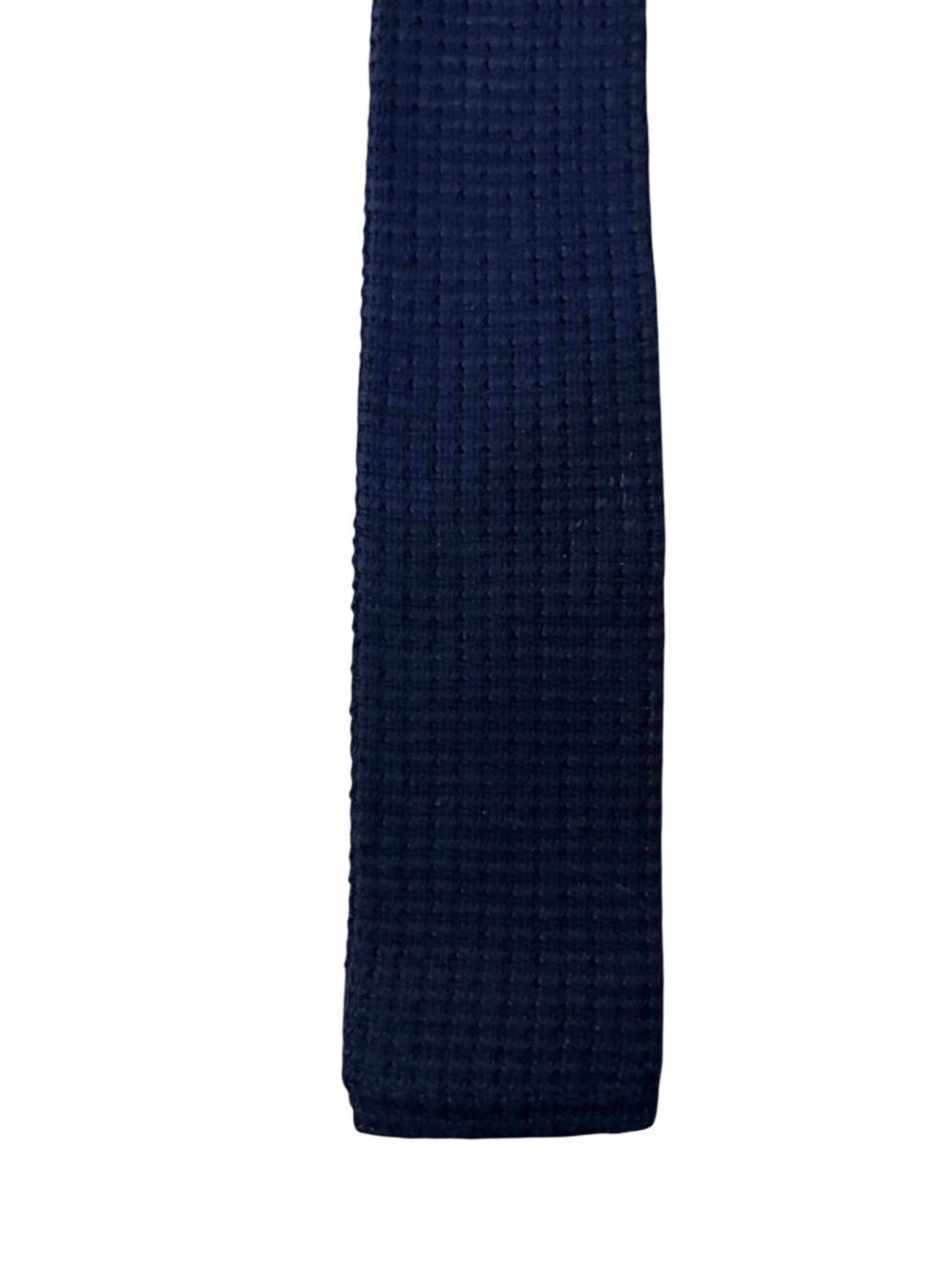 Vintage Austin Reed Navy Woven Skinny Tie 100% Cotton USA Used Preppy Ivy Leagu - Picture 3 of 11